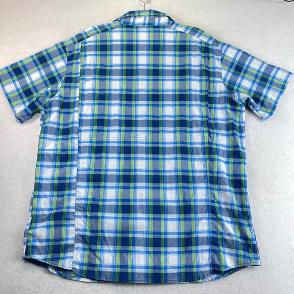 NWOT COLUMBIA Mens XXL Blue Plaid Omni Shield Vented Short Sleeve Fishing Shirt - Picture 10 of 11